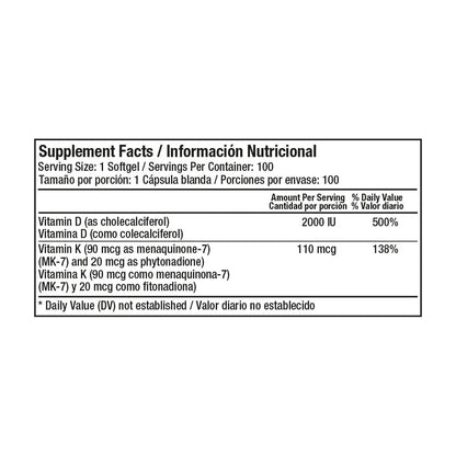 DuoVit Vitamina D3+K2 x 100 Softgels