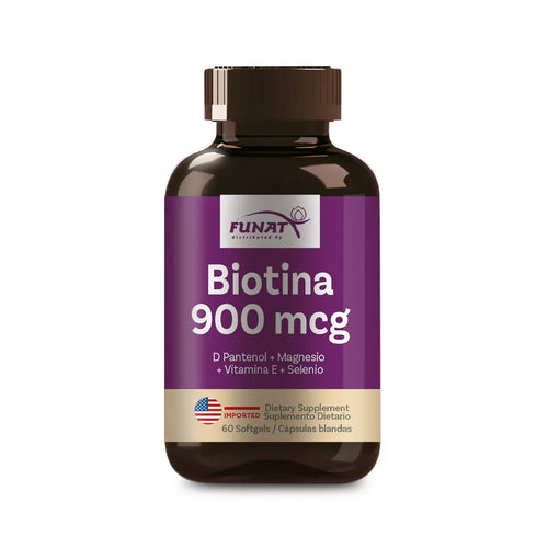 Biotina 900 mcg + D Pantenol 60 softgels - Funat