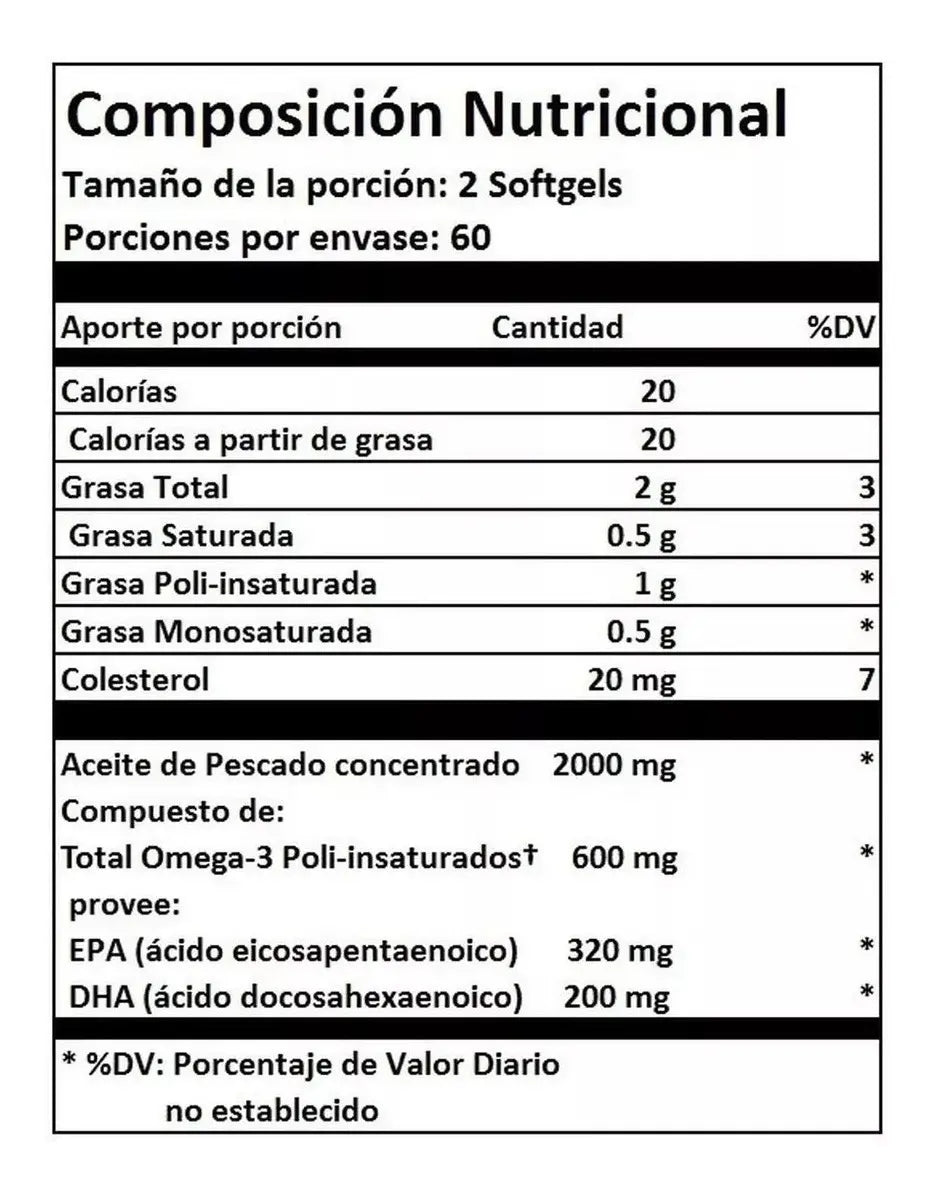 Omega 3 Fish Oil EPA +DHA x 120 Softgels