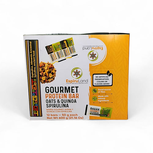 Barra de cereal Chocolate Avena con Espirulina 50 gr Caja x12 Espiruland