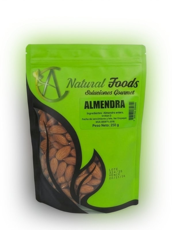 ALMENDRA ENTERA NATURAL X 250GR NAT FOOD - Artemisa Productos Naturales