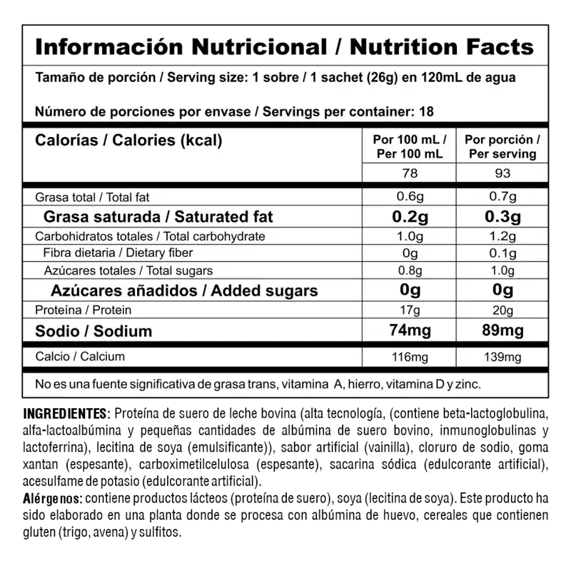 BiPro Classic Sachet 26 g Unidad Nutramerican - Artemisa Productos Naturales
