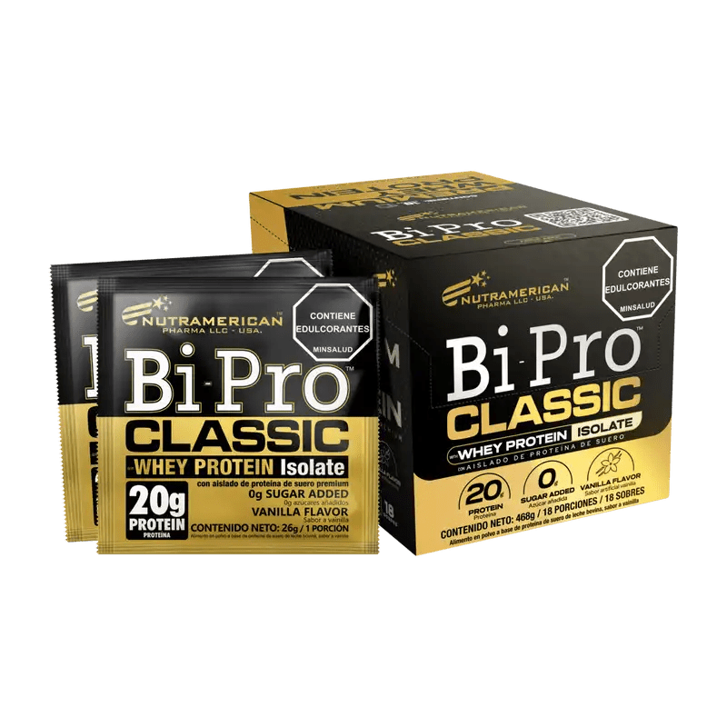 BiPro Classic Vainilla Caja x 18 sachets de 26 g Nutramerican - Artemisa Productos Naturales