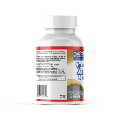 Chelated Zinc 40 mg x 100 tab - Artemisa Productos Naturales