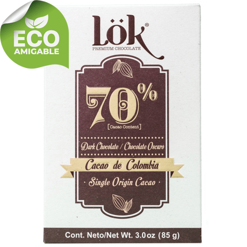 Chocolate 70% cacao colombiano x 85 gr