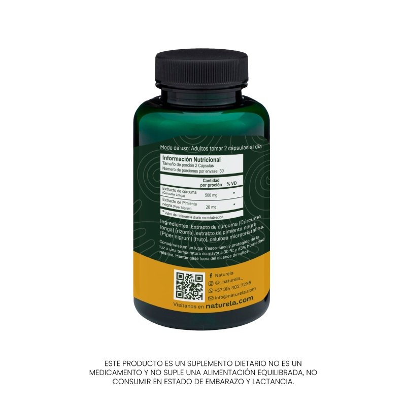 CURCUMA Y PIMIENTA 60 caps - Artemisa Productos Naturales