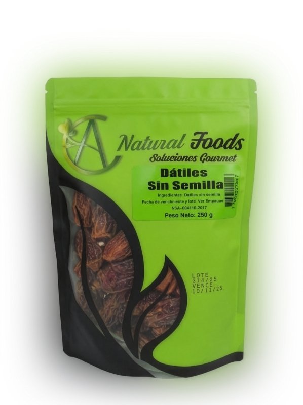 DATILES SIN SEMILLA X 250GR NAT FOODS - Artemisa Productos Naturales