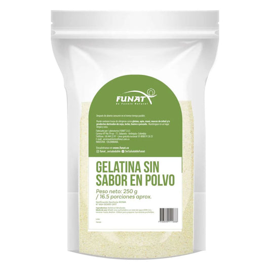 GELATINA SIN SABOR X 250GR FUNAT - Artemisa Productos Naturales