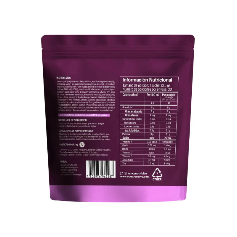 Inositol 40:1 | InnerBloom frutos rojos 105g Savvy - Artemisa Productos Naturales