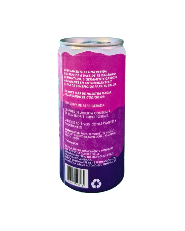 KOMBUCHA ASAI MENTA Y LIMON 269ML LATA - Artemisa Productos Naturales