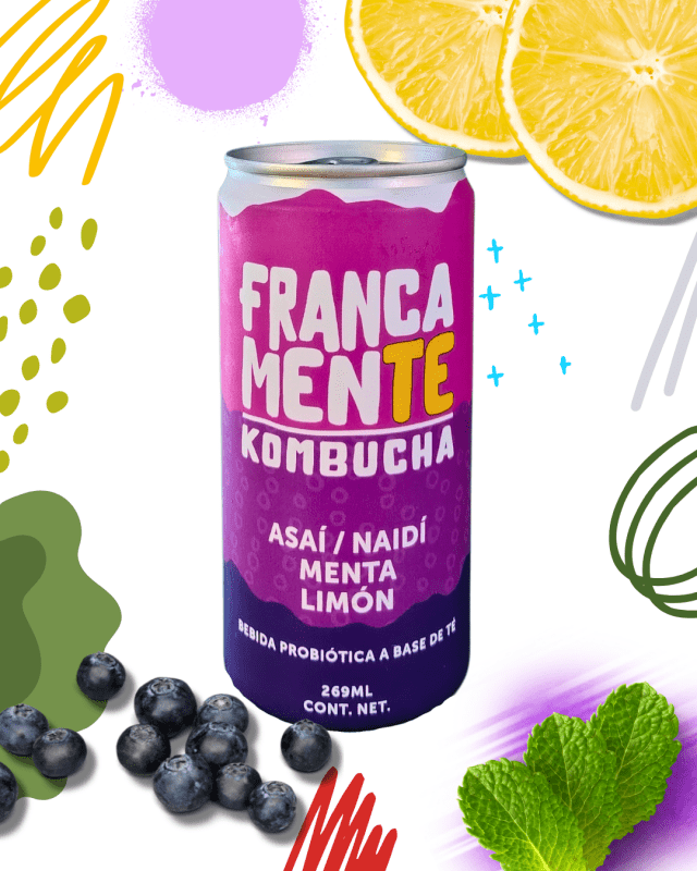 KOMBUCHA ASAI MENTA Y LIMON 269ML LATA - Artemisa Productos Naturales