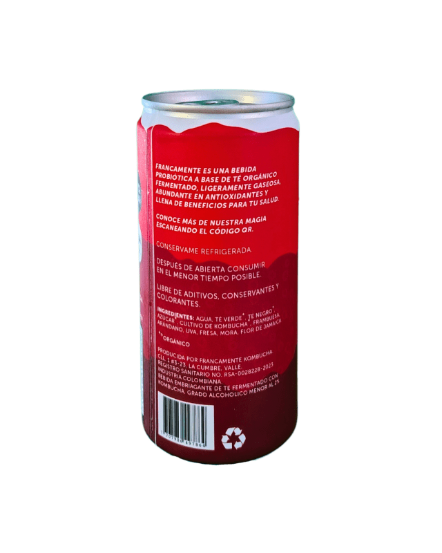 KOMBUCHA FRUTOS ROJOS Y FLOR 269ML LATA - Artemisa Productos Naturales