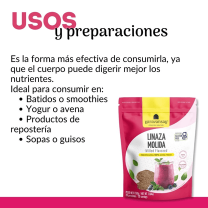 LINAZA MOLIDA 500 g KARAVANSAY - Artemisa Productos Naturales
