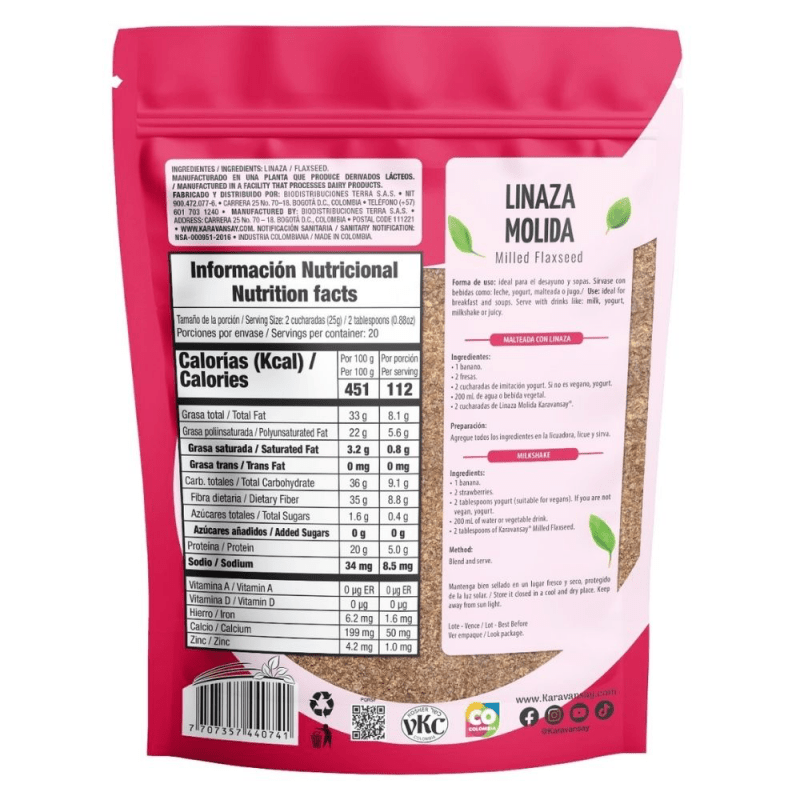 LINAZA MOLIDA 500 g KARAVANSAY - Artemisa Productos Naturales