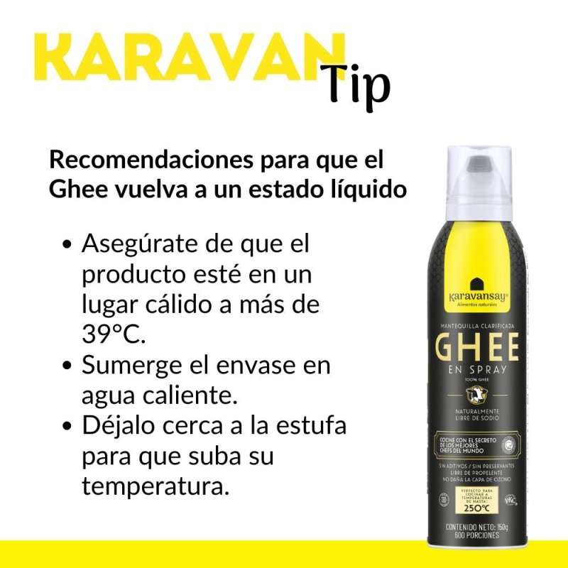 MANTEQUILLA GHEE EN SPRAY KARAVANSAY - Artemisa Productos Naturales