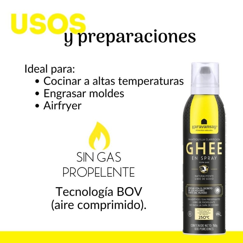 MANTEQUILLA GHEE EN SPRAY KARAVANSAY - Artemisa Productos Naturales