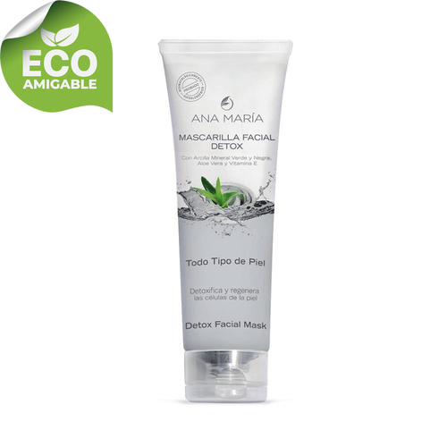 Mascarilla Facial Detox con arcilla mineral verde y negra, aloe vera y vitamina E x 80 gr.