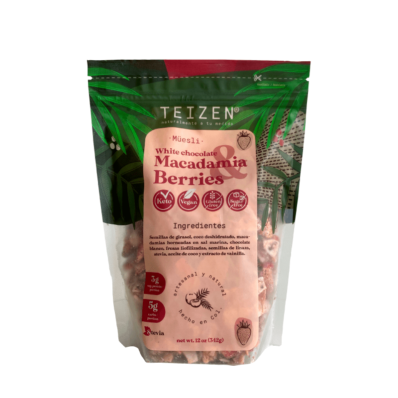 Müesli Macadamia & Berries 342 g Keto Teizen - Artemisa Productos Naturales