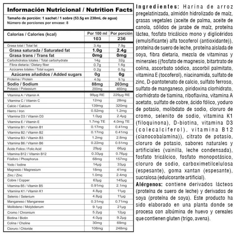 Nutra Balance Vainilla 400 g 8 sachets x 50 g. Elite Nu - Artemisa Productos Naturales