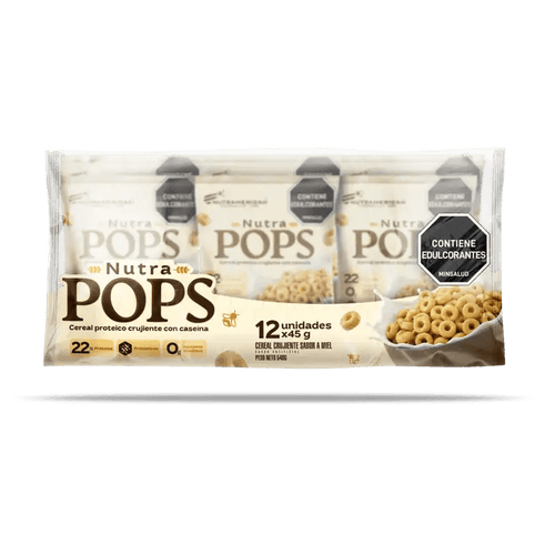 NUTRA POPS CEREAL PROTEICO x 12 unidades 540 gr NUTRAMERICAN