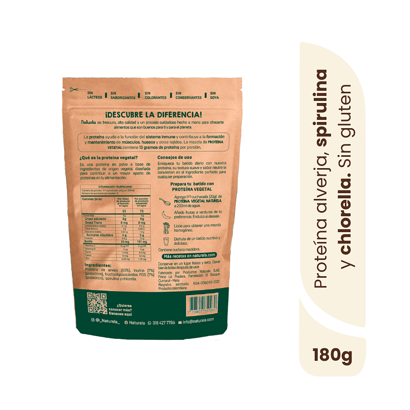 Proteína vegetal libre de gluten x 180 gr - Artemisa Productos Naturales