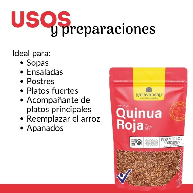QUINUA ROJO 350 g KARAVANSAY - Artemisa Productos Naturales