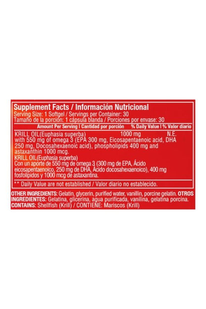 Red Krill Oil x 30 softgels - Artemisa Productos Naturales