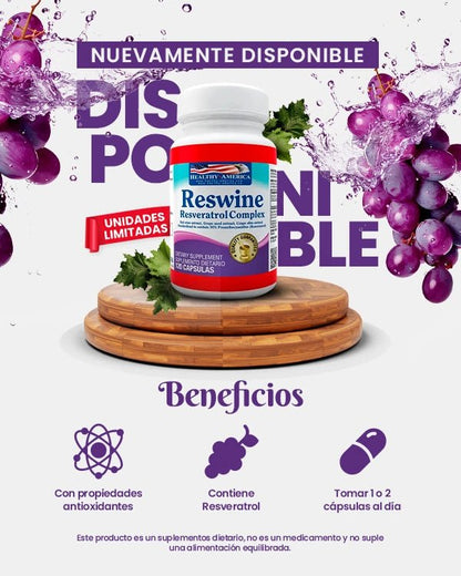 Reswine Resveratrol Complex x 60 cápsulas - Artemisa Productos Naturales