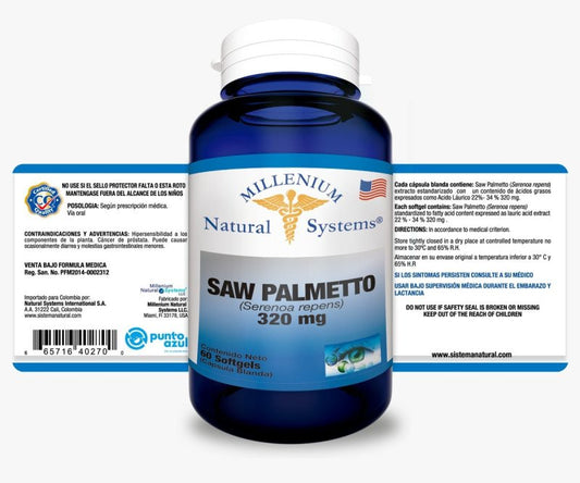 SAW PALMETTO 320 MG 60 SOFT SYSTEMS - Artemisa Productos Naturales