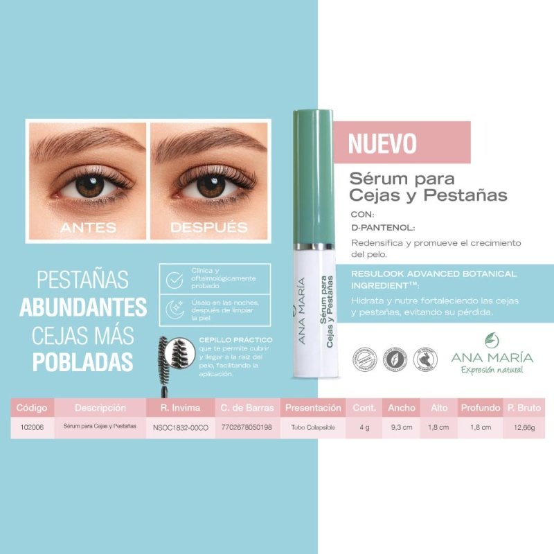 Sérum para Cejas y Pestañas Ana María - Artemisa Productos Naturales