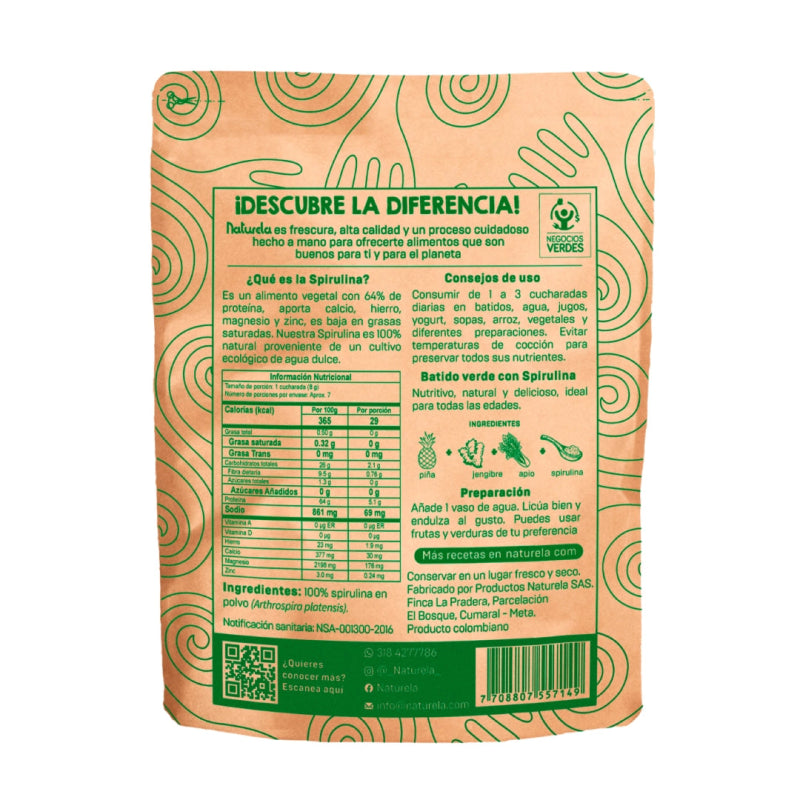 Spirulina en polvo x 100 gr - Artemisa Productos Naturales