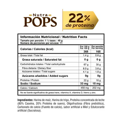 Nutra Pops Cereal Proteico 495 g x 2 und. Nutramerican