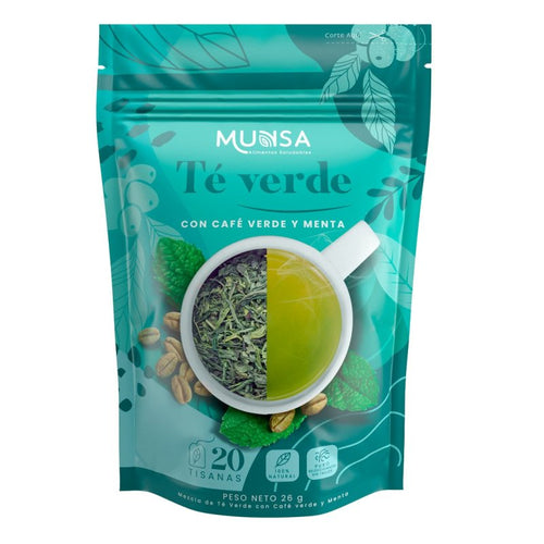 Té verde con café verde y menta x 20 tisanas