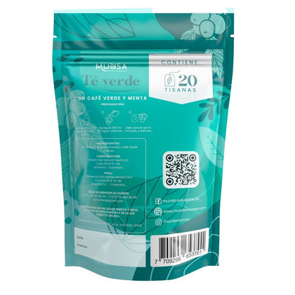 Te verde con café verde y menta x 20 tisanas - Artemisa Productos Naturales