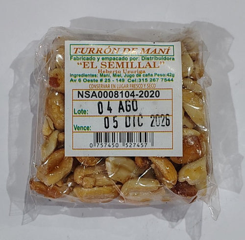 Turrón de Maní 35 gr El Semillal