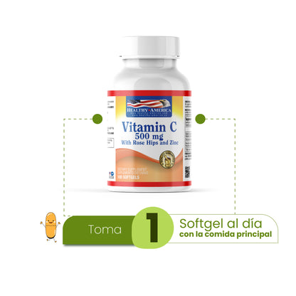 Vitamina C con rose hips 500 mg x 100 softgels - Artemisa Productos Naturales