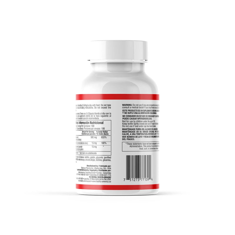 Vitamina C con rose hips 500 mg x 100 softgels - Artemisa Productos Naturales