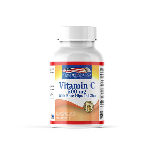 Vitamina C con rose hips 500 mg x 100 softgels