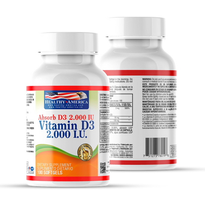 Vitamina D3 2000 IU x 100 softgels - Artemisa Productos Naturales