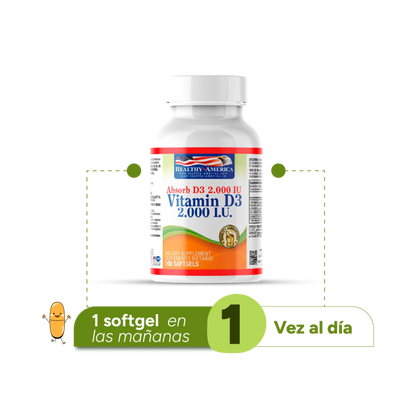 Vitamina D3 2000 IU x 100 softgels - Artemisa Productos Naturales