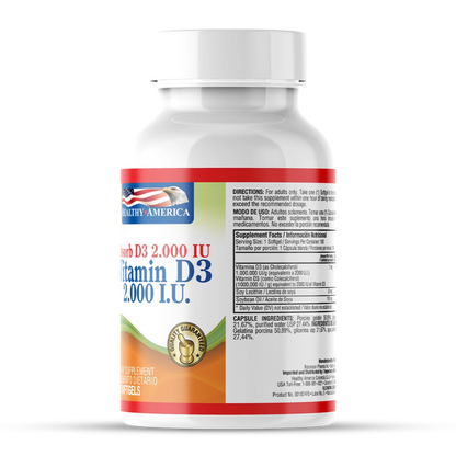 Vitamina D3 2000 IU x 100 softgels - Artemisa Productos Naturales