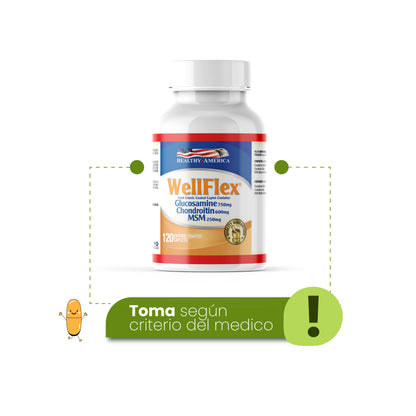 Well Flex x 120 cápsulas con Glucosamina, Condroitina y MSM - Artemisa Productos Naturales