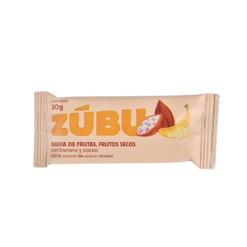 zubu barra con banano y cacao 30gr