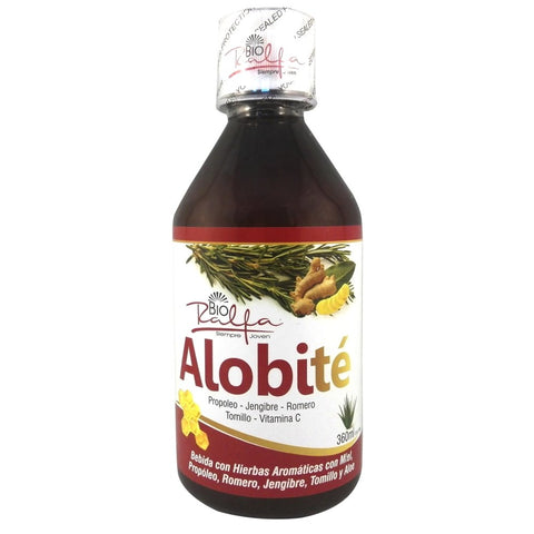 Alobité x 360 ml con hierbas aromáticas propóleo, jengibre, romero, tomillo y aloe. - Artemisa Productos Naturales