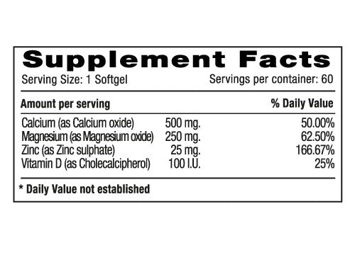 Cal-Mag-Zinc + Vitamina D x 60 Softgels - Artemisa Productos Naturales