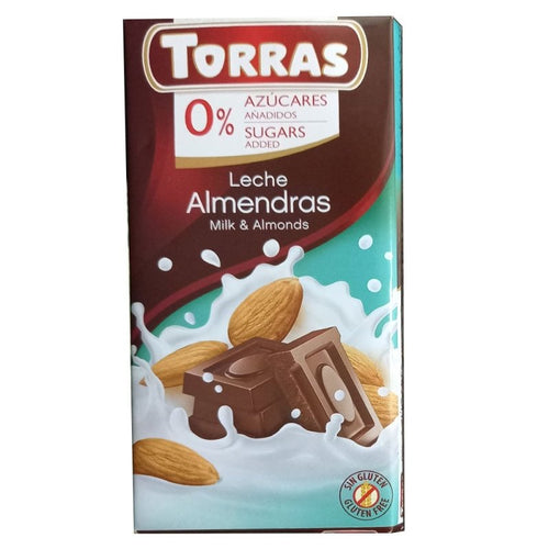 Chocolate con leche y almendras x 75 gr