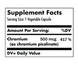 Chromium Picolinate 500 mcg x 60 cápsulas vegetarianas. - Artemisa Productos Naturales
