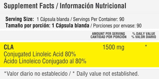 CLA 1500 mg x 90 softgels - Artemisa Productos Naturales