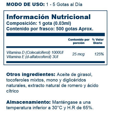 D3 Liquid gotas x 5 fl oz - Artemisa Productos Naturales