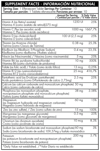 ENER-C 1000 mg x 10 tabletas efervescentes - Artemisa Productos Naturales